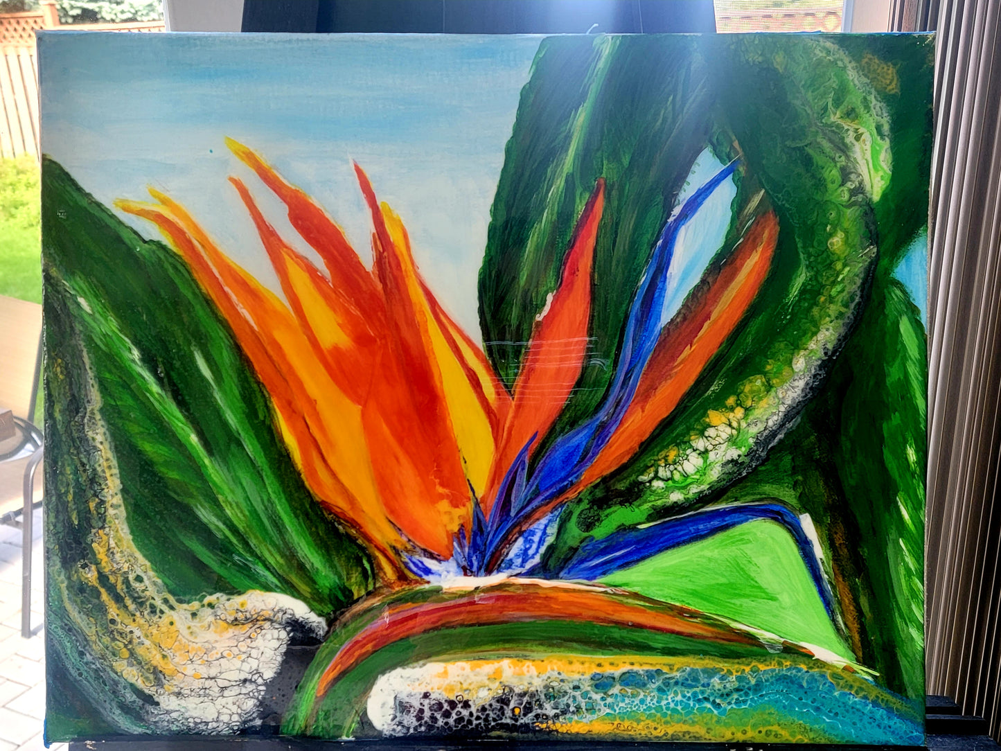 Bird of Paradise painting