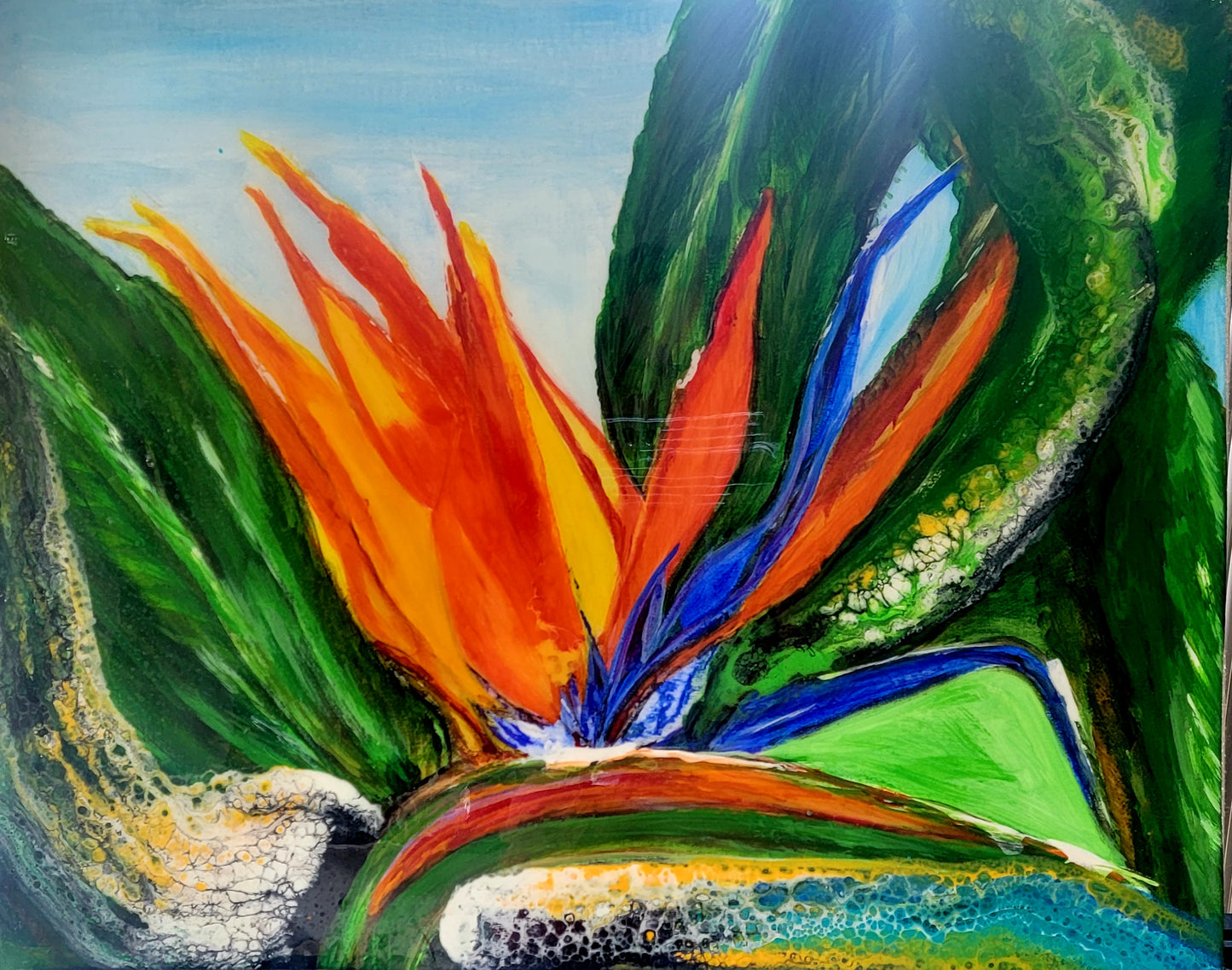 Bird of Paradise painting